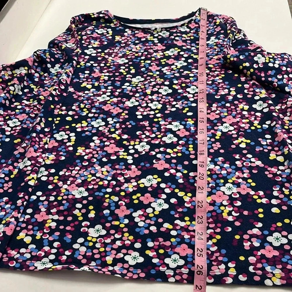 Imperfect The Talbots tee size 2x faded navy blue floral long sleeve Talbots top - Picture 3 of 11